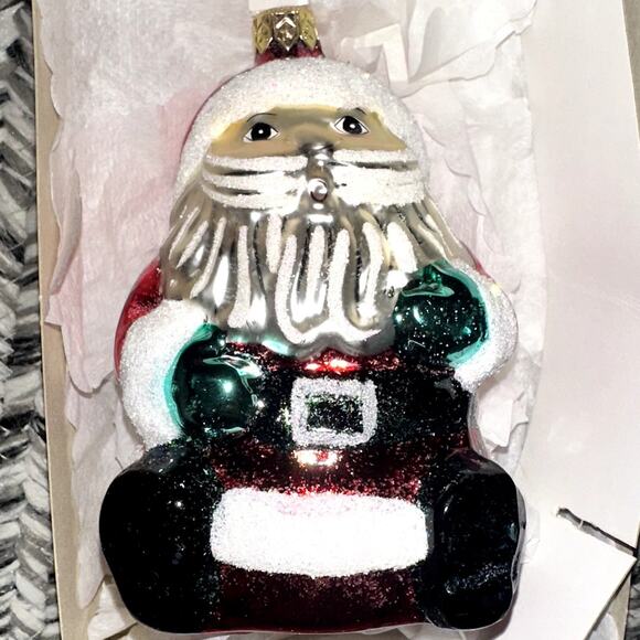 Vintage Hand Blown Glass Santa Clause Christmas Ornament Dillard's 727T4410 - Picture 1 of 7